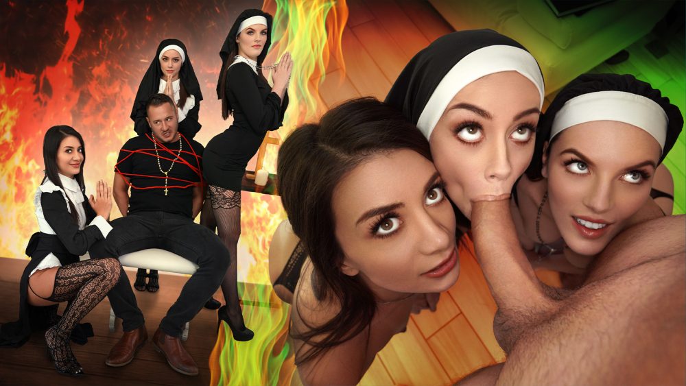 [BFFS] Natalie Brooks, Selena Love, Fiona Frost (Three Horny Nuns Fuck the Devil Out of Him)